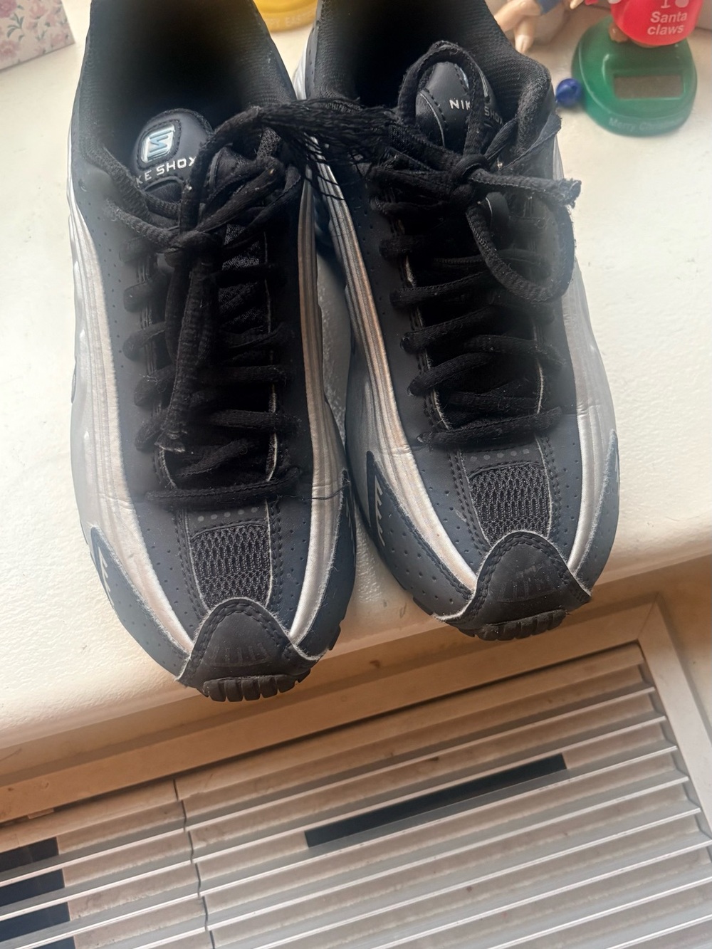 Kids Nike Shox Black and Silver Athletic Sneakers